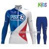 Conjunto Maillot + culotte largo ciclismo 2017 FDJ Niños N001